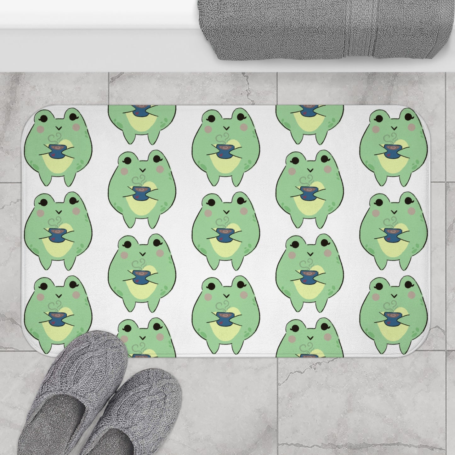 Cozy Cuppa Frog Bath Mat