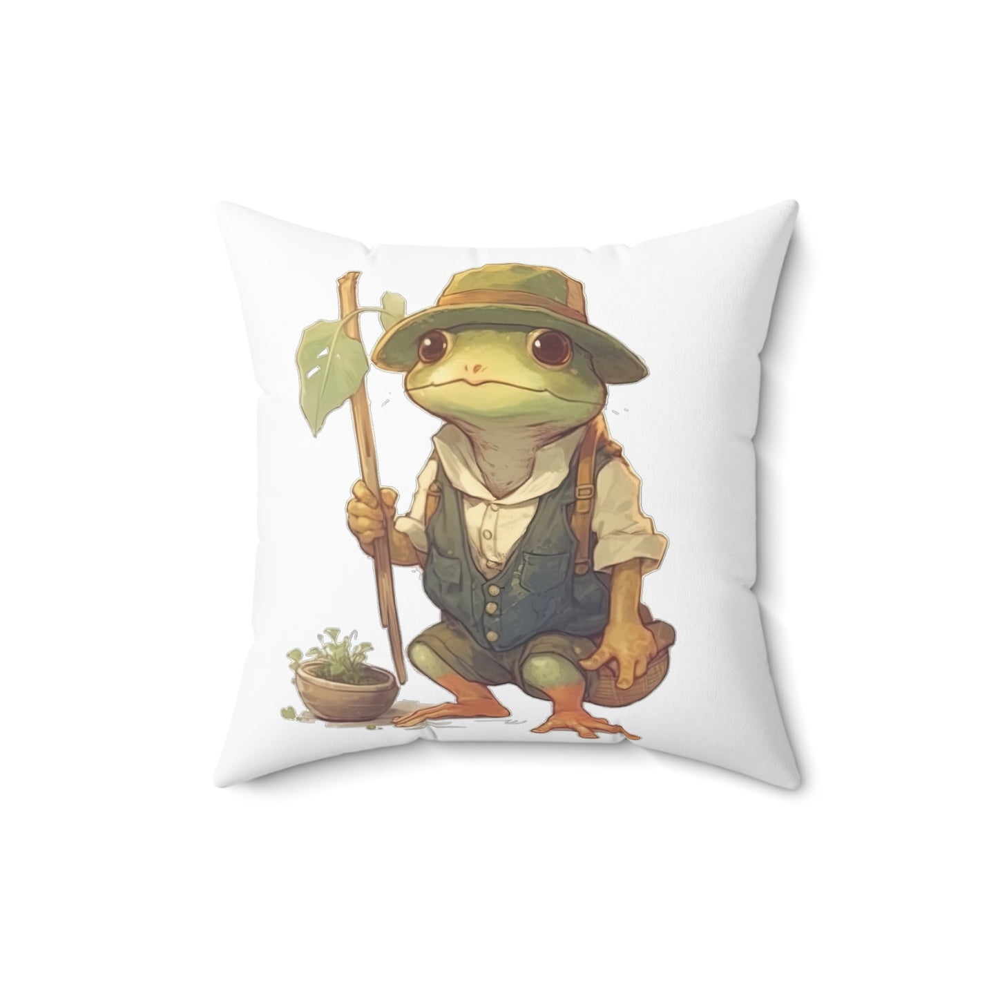 Sam the Frog Spun Polyester Square Pillow