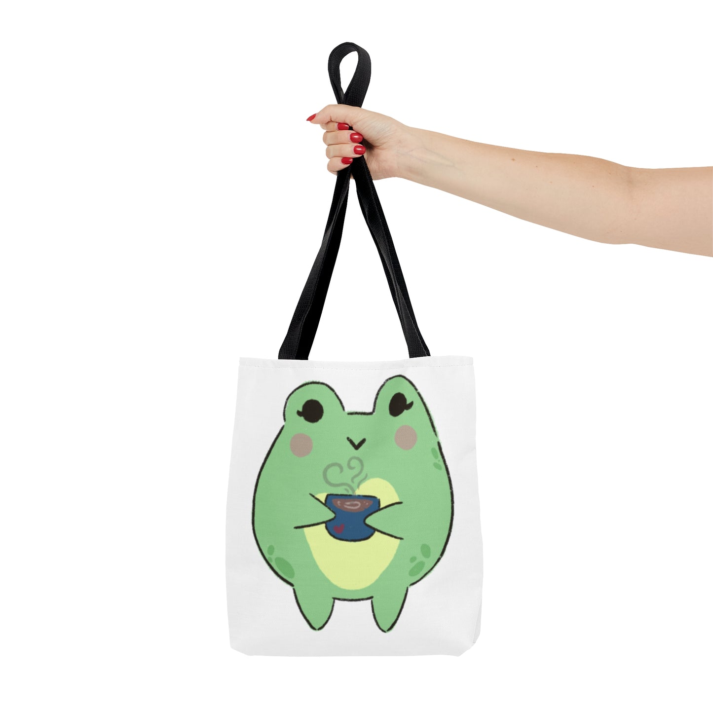 Cozy Cuppa Frog Tote Bag