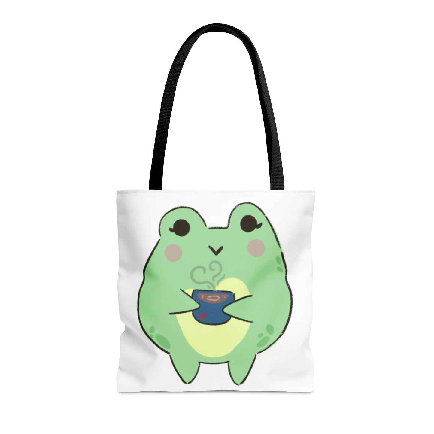 Cozy Cuppa Frog Tote Bag