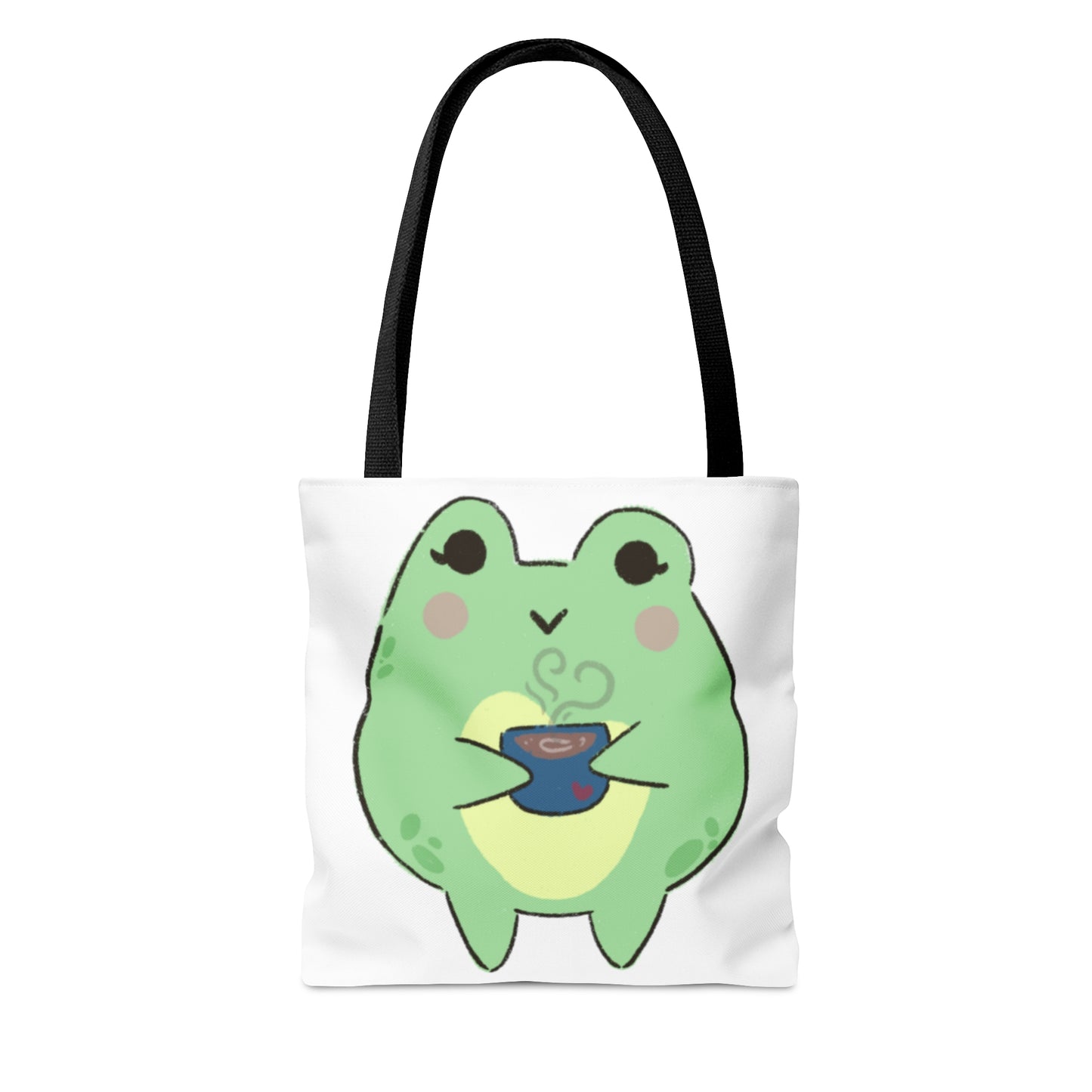 Cozy Cuppa Frog Tote Bag