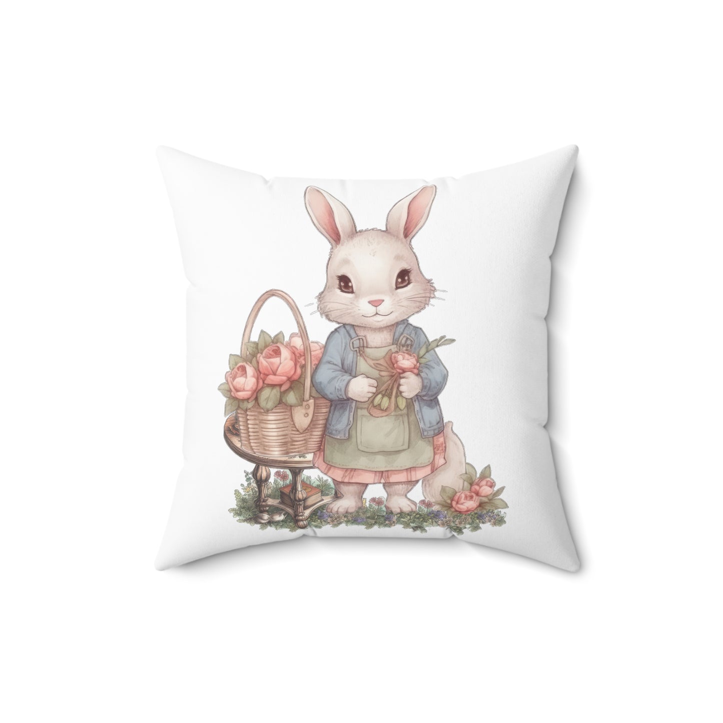 Bella Bunny Spun Polyester Square Pillow