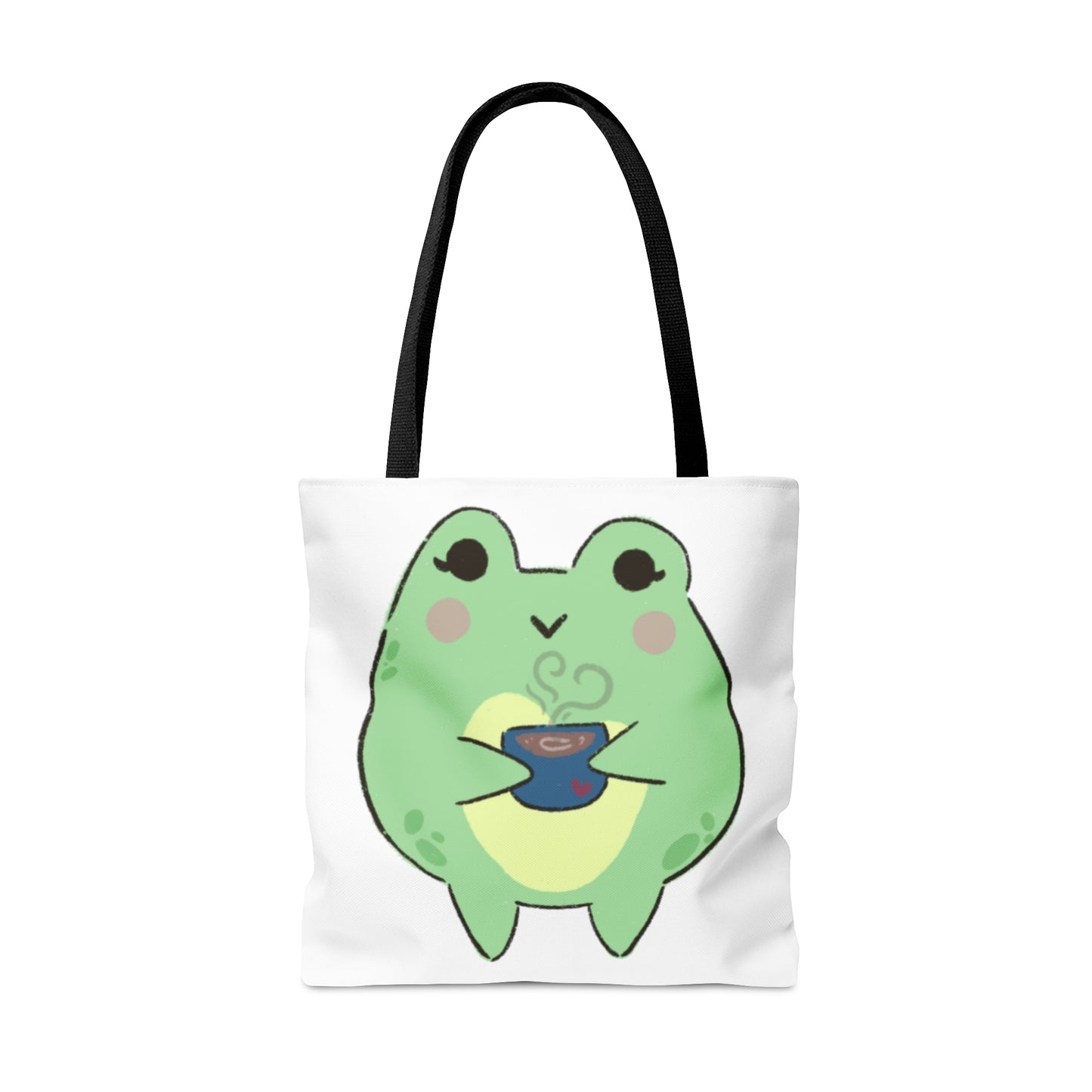 Cozy Cuppa Frog Tote Bag