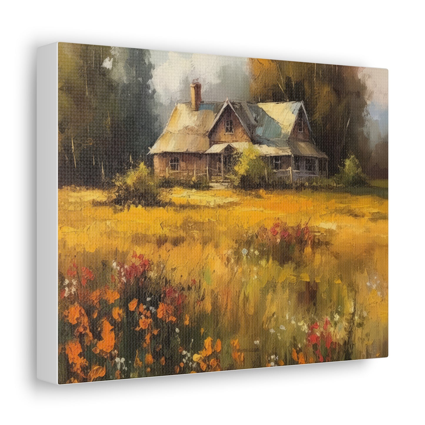 Golden Field Cottage Canvas Gallery Wraps