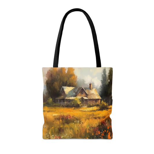 Golden Field Cottage Tote Bag