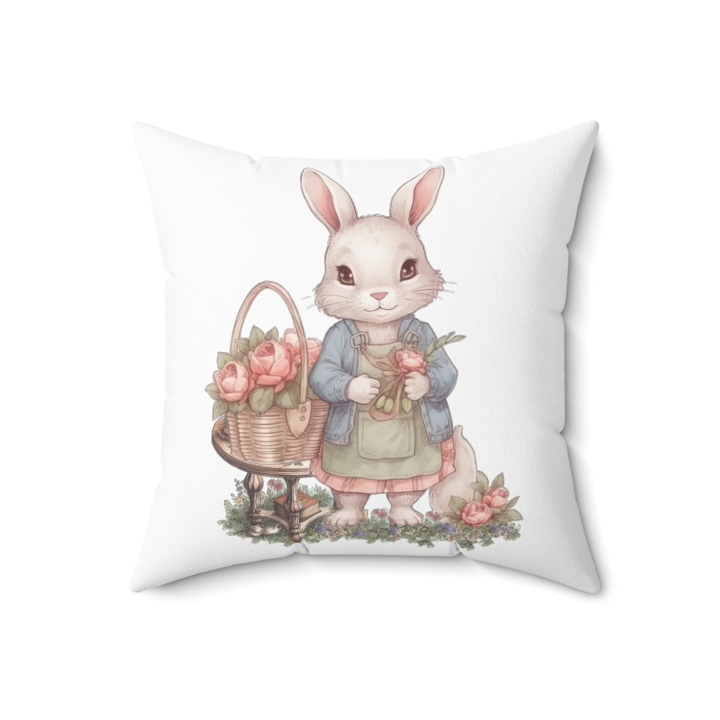 Bella Bunny Spun Polyester Square Pillow