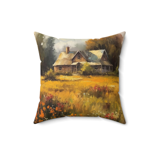 Golden Field Cottage Spun Polyester Square Pillow