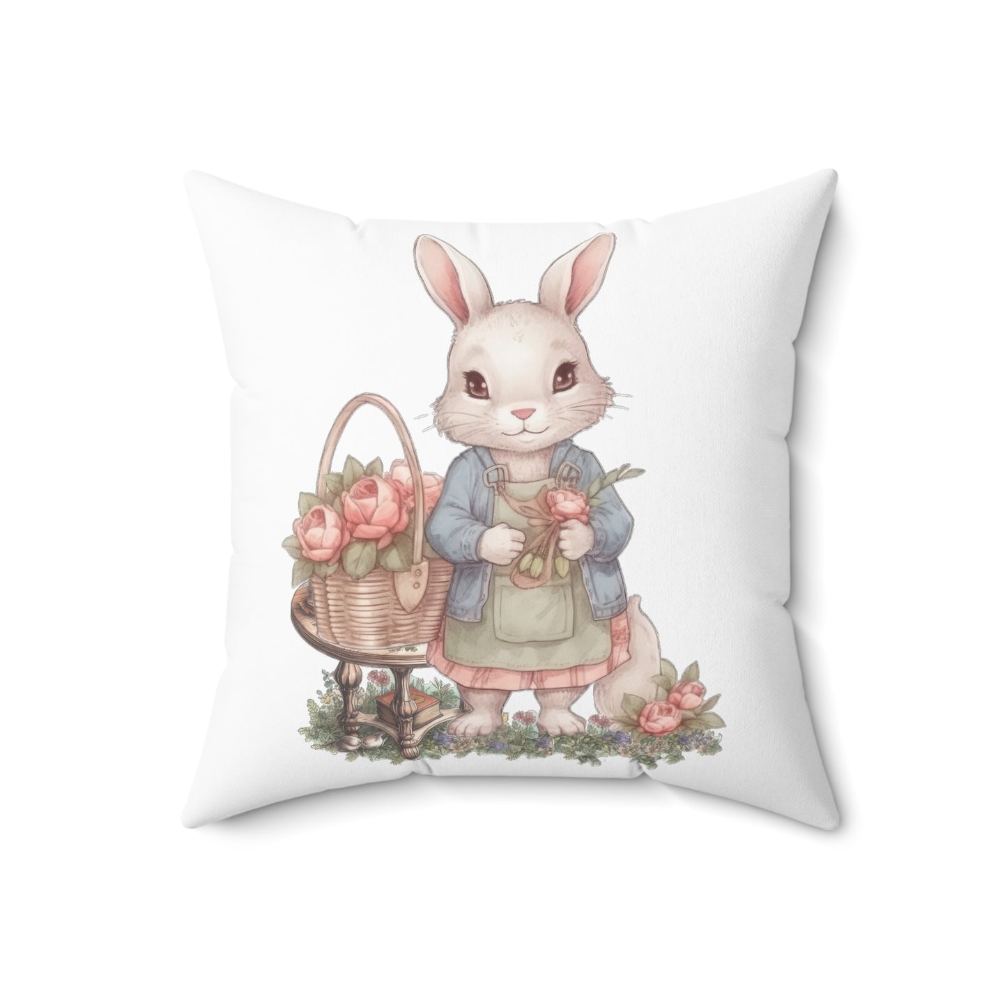 Bella Bunny Spun Polyester Square Pillow