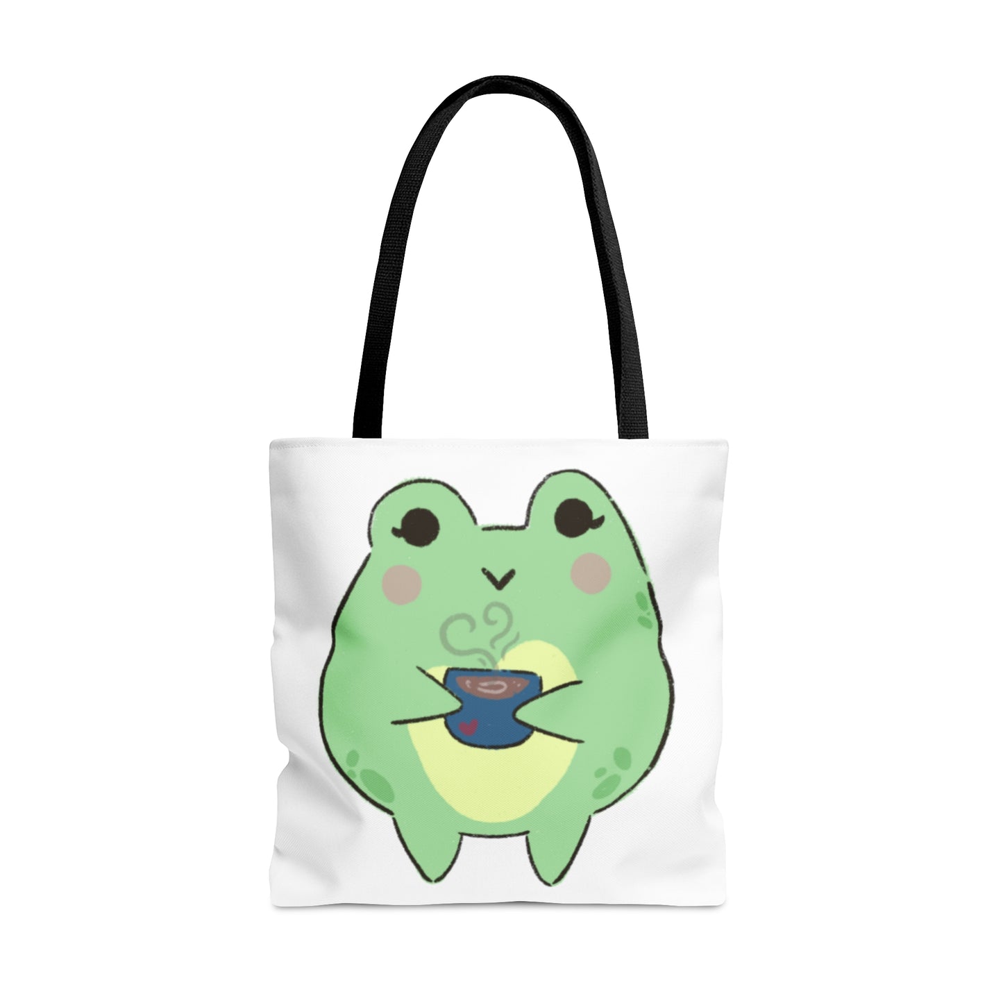 Cozy Cuppa Frog Tote Bag