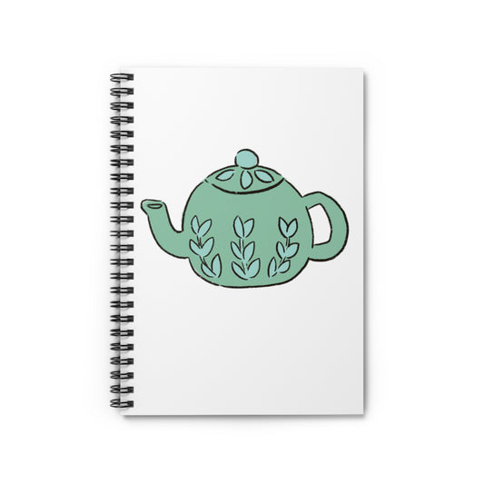 Teal Teapot Spiral Notebook