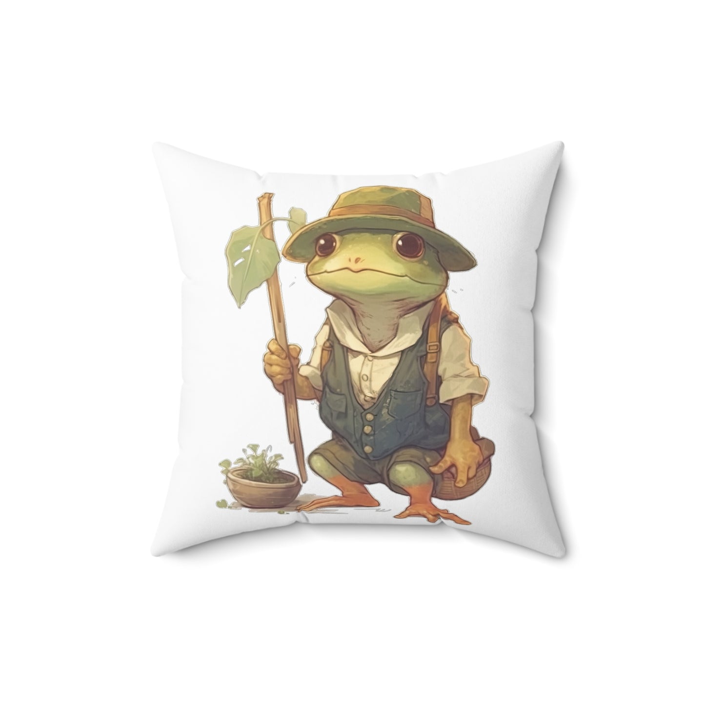 Sam the Frog Spun Polyester Square Pillow