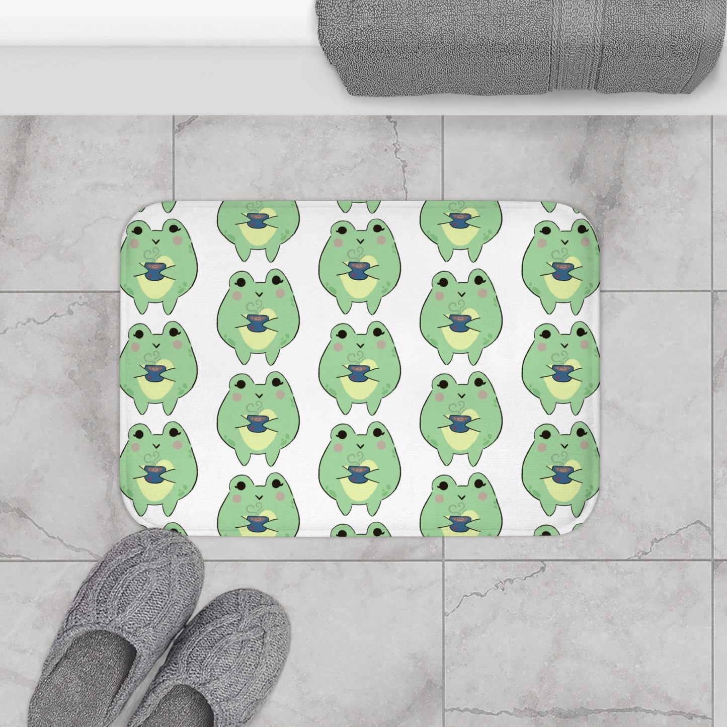 Cozy Cuppa Frog Bath Mat